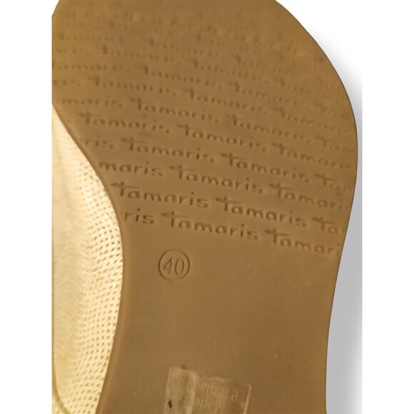 Tamaris shoes Lace Up Leather Beige Women’s 40 (US 9) Flats MINT Germany - Picture 5 of 6